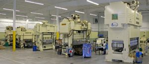 Larson tool & stamping's coil-fed press room.