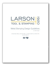 Larson tool & stamping's metal stamping design guide cover page