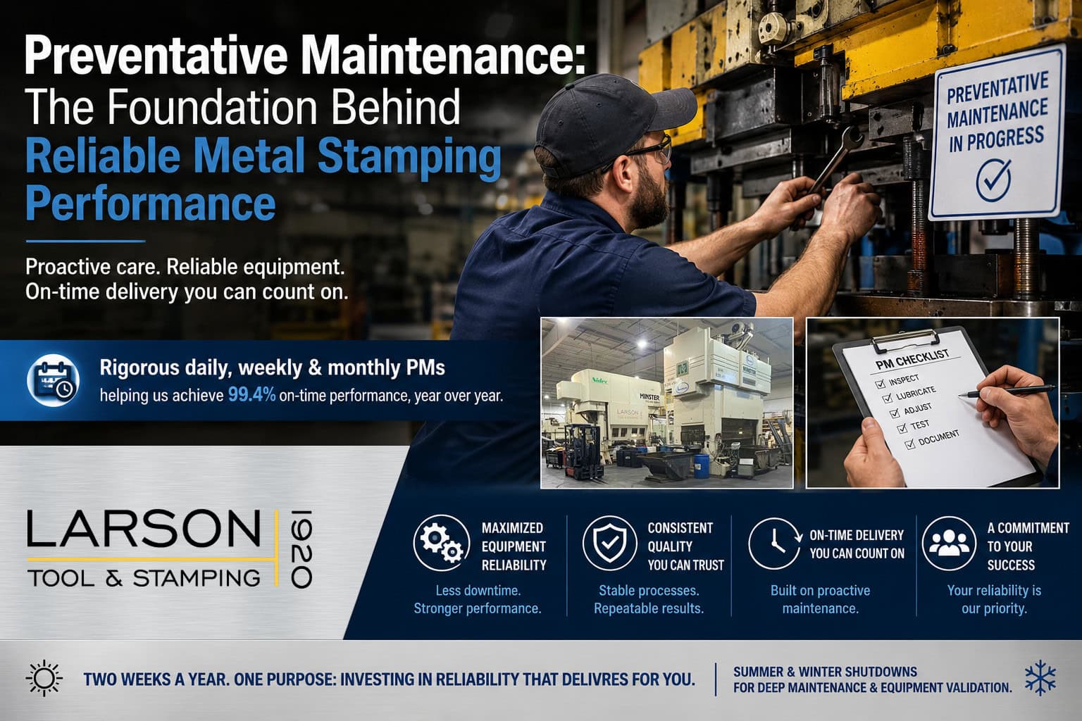 Preventative Maintenance: The Foundation Behind Reliable Metal Stamping Performance 1 Preventative maintenance: the foundation behind reliable metal stamping performance